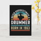 Carte Drummer né 1963 60e anniversaire Drumming Cadeau (Fleur jaune)
