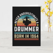Carte Drummer né 1964 60e anniversaire Drumming Cadeau (Fleur jaune)