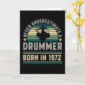 Carte Drummer né 1972 50e anniversaire Drumming Dons (Fleur jaune)