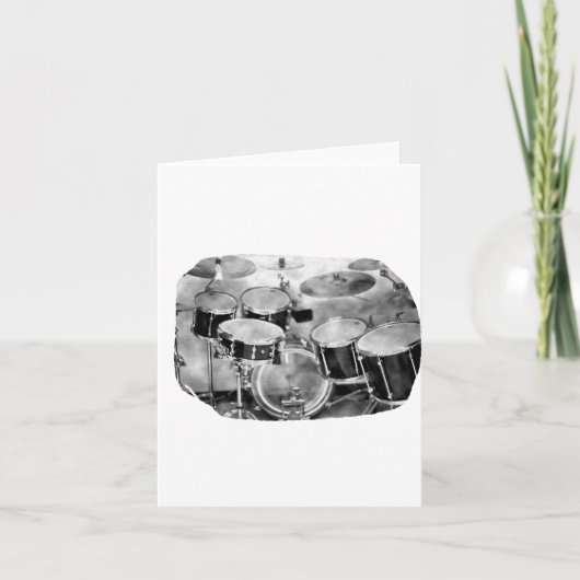 Carte Drumset noir et blanc conception de la photo (Devant)