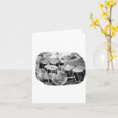 Carte Drumset noir et blanc conception de la photo (Fleur jaune)