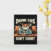 Carte Drunk Cigs Don't Count Funny Cigarette Humor Smoki (Fleur jaune)