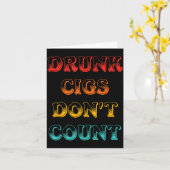Carte Drunk Cigs Don't Count Vintage Apparel  (Fleur jaune)