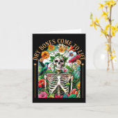 Carte Dry Bones Come Alive Funny Skeleton Floral Christi (Fleur jaune)