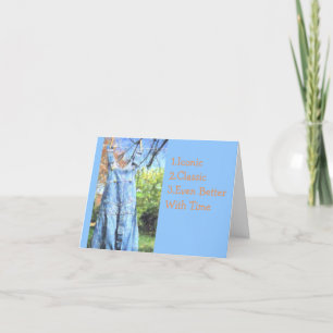 CARTE DRYING BIB-OVERALLS ON CLOTHESLINE/BIRTHDAY