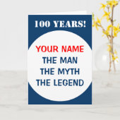 Carte du 100e anniversaire pour hommes | La légend (Fleur jaune)