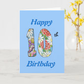 Carte du 10e anniversaire (Fleur jaune)