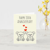 Carte du 10e anniversaire de l'ours de Koala migno (Fleur jaune)