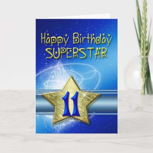 Carte du 11e anniversaire pour Superstar (Devant)