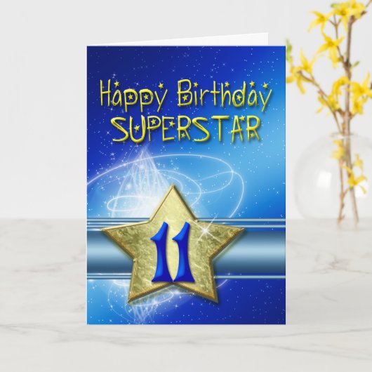 Carte du 11e anniversaire pour Superstar (Fleur jaune)