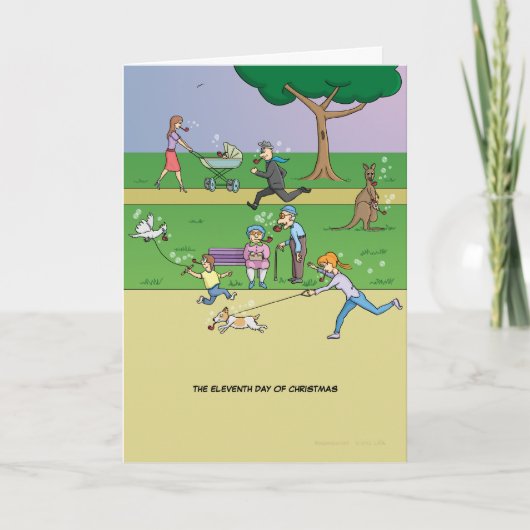 Carte du 11e jour de Noël (11 Pipers Piping) (Devant)