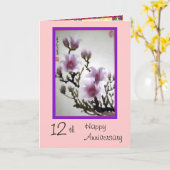 carte du 12ème anniversaire (Fleur jaune)