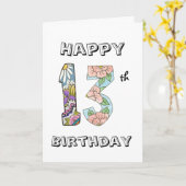 Carte du 13e anniversaire (Fleur jaune)