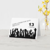 Carte du 13ème anniversaire avec des foules qui ap (Fleur jaune)