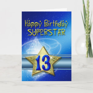Carte du 13ème anniversaire pour Superstar