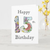 Carte du 15e anniversaire (Fleur jaune)