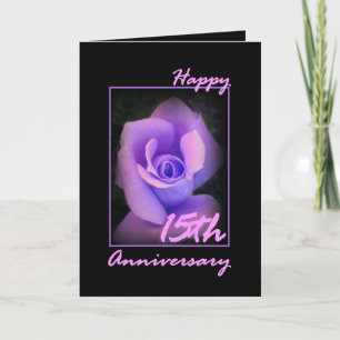 Carte du 15e anniversaire du Mariage avec Rosebud