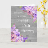 Carte du 15e anniversaire du Mariage de fleurs vio (Fleur jaune)