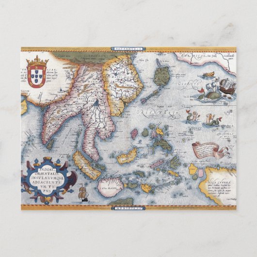 Carte du 16ème siècle de l'Asie du Sud-Est et de l (Devant)