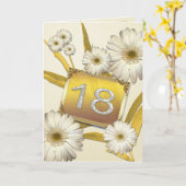 Carte du 18ème anniversaire avec marguerites. (Fleur jaune)