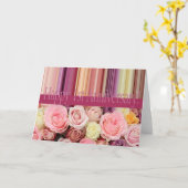 Carte du 1er anniversaire Mariage - Pastel rose ra (Fleur jaune)