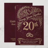 Carte du 20e anniversaire de Maroon (Devant / Derrière)