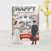 Carte du 25e anniversaire (Fleur jaune)