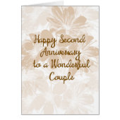 Carte du 2e anniversaire, Fleurs Tan (Devant)