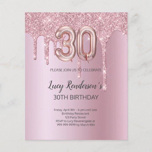 Carte du 30e anniversaire pour elle (Devant)