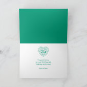 Carte du 35e anniversaire de mariage cœur vert éme (Intérieur)