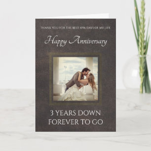 Carte du 3e anniversaire de la tenue en cuir tradi