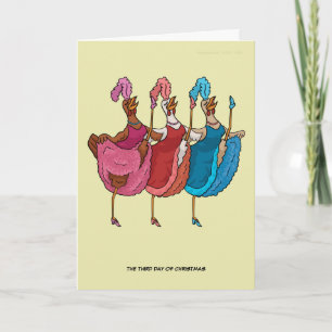 Carte du 3e jour de Noël (Trois poules françaises)