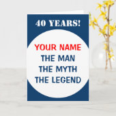 Carte du 40e anniversaire pour hommes | La légende (Fleur jaune)