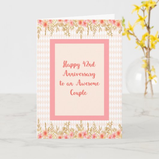 Carte du 42e anniversaire à la pêche aux frontière (Fleur jaune)