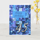 Carte du 45e anniversaire avec carrés abstraits. (Fleur jaune)