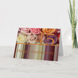 Carte du 45e anniversaire du Mariage - Pastel rose