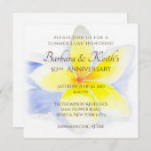 Carte du 50e anniversaire au Plumeria jaune (Devant / Derrière)