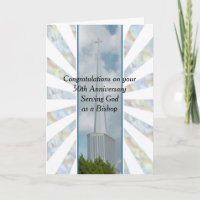 Carte du 50e anniversaire au service de Dieu