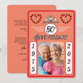 Carte du 50e anniversaire du jubilé d'or personnal (Devant / Derrière)