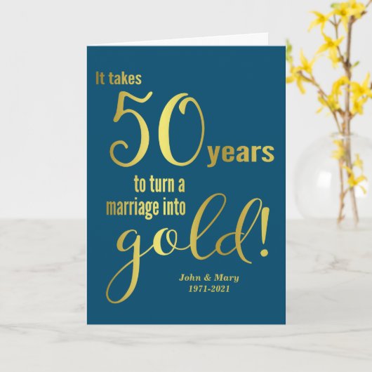 Carte du 50e anniversaire du Mariage (Fleur jaune)