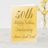 Carte du 50e anniversaire pour maman et papa (Fleur jaune)