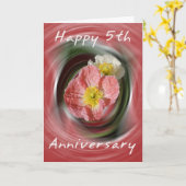Carte du 5e anniversaire (Fleur jaune)