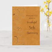 Carte du 5e anniversaire du Mariage (Fleur jaune)