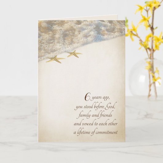 Carte du 6e anniversaire de Starfish (Fleur jaune)