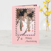 Carte du 7e anniversaire (Fleur jaune)