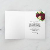 Carte du 8e anniversaire - Florales bordeaux et ja (Intérieur)