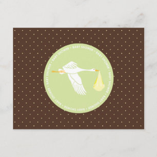 Carte du baby shower RSVP - points de vert et de