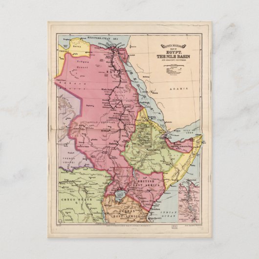 Carte du bassin du Nil, Égypte (1916) (Devant)