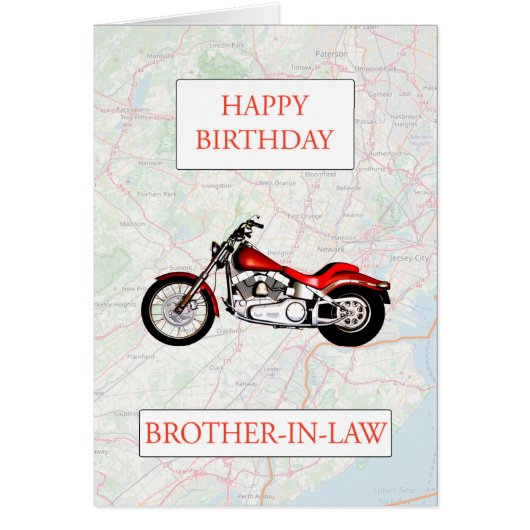 Carte du beau-frère et anniversaire de la moto (Devant)