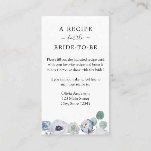 Carte du boîtier de la recette de douche Floral bl (Devant)